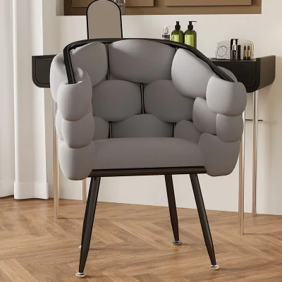 Luxury Metal Makeup Stool Modern Leisure Chair for Living Room Dressing Chair