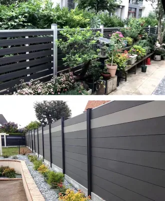 DIY Easily Assembled High Durable Decorative Horizontal Aluminum Slat Fence