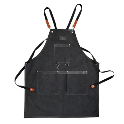 Factory Directly Cutting Apron Cotton Polyester Black for Barber Shop and Beauty Salon 78*69cm