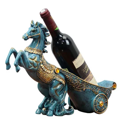 European-Style Creative Wine Holder Decoration Tabletop Bar Dining Side Decoration Horse-Drawn Cart Display Counter Wine Rack