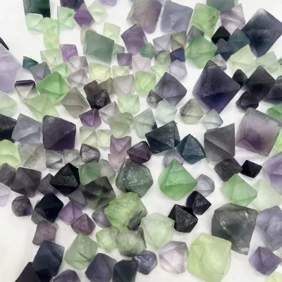 Wholesale Natural Colorful Rock Mineral Specimen Rough Stone Raw Crystal Fluorite Octahedron