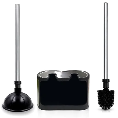 Freestanding Toilet Brush and Plunger Combination Caddy Set