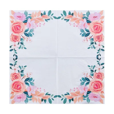 Guest Paper Napkins Bathroom Animal Rose Print Disposable Tissue Paper Dinner Napkins