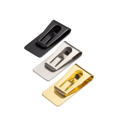 Custom Blank Stainless Steel Metal Carbon Fiber Money Clip/metal Folding Money Clip/cheap Unique Money Clip