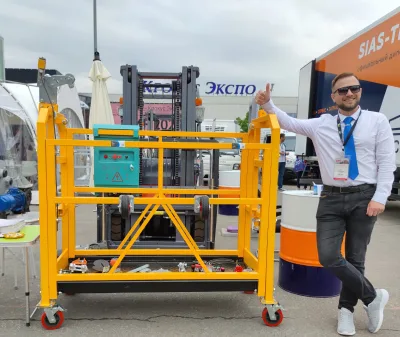 Modern Electric Hoist Basket/Coating Suspension Platform CBAM Certificate Aluminum Alloy Steel Construction Powder Coated