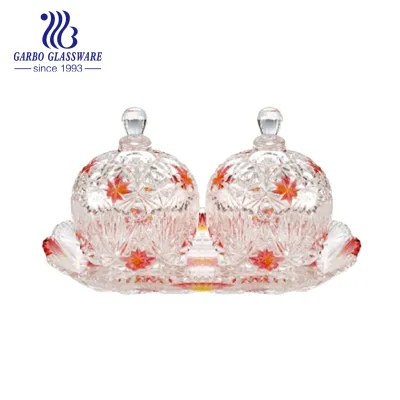 3PCS Garbo Eco-Friendly Colored Glass Candy Jar Set From Nanjing
