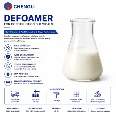 Industrial Grade Non-Toxic Construction Chemical Defoamer for PCE Polycarboxylate Superplasticizer Systems
