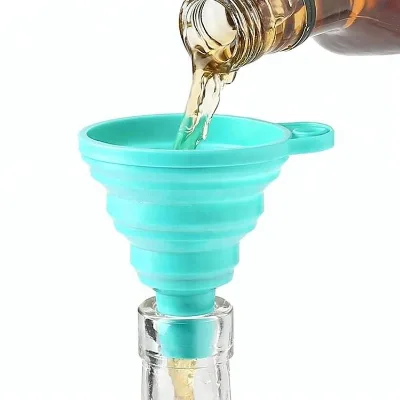 Portable Small Size Silicone Folding Funnel Collapsible Kitchen Oil Funnel