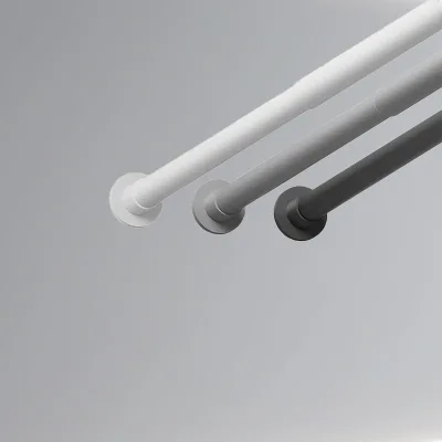 Modern Style Spring Tension Shower Curtain Rod Bathroom and Kitchen Windows rust Resistant Modern Interior