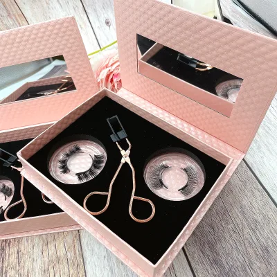 Newest Style Quantum Magnetic Lashes No Glue 8d Magnetic Eyelashes Set 2 Pairs Magnetic False Eyelashes With Eyelash Curler