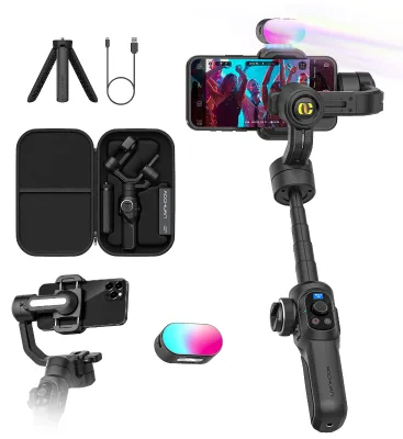 Aochuan S2 Smart Gimbal Stabiliser 3- Industry-Standard Phone Gimbal Extendable Rod Mobile Phone Holder Sport Camera