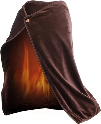 Rechargeable Heated Blanket Portable Plush Flannel Heated Throw Blanket, Machine Washable Heated Shawl for C