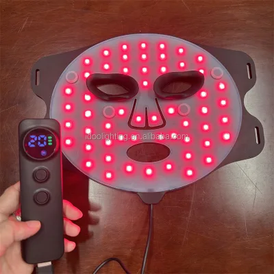 Multi Function Silicone LED Facial Mask 4 Colors Infrared Red Light Therapy Vibration Ideal for Pain Relief Skin Rejuvenation