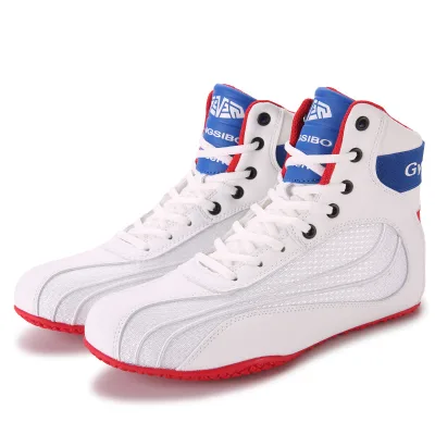 Customize High Quality Breathable Mesh Men Boxing Shoes Wholesale Professional Boxing Shoes for Men