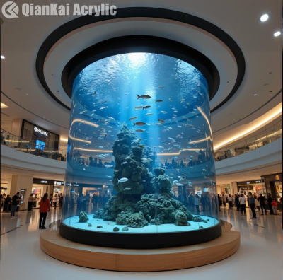 Wholesale Customized Large 5000 Litres Acrylic Round Fish Tank Modern Luxury Transparent Aquarium