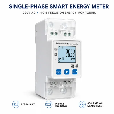 Lyhc Single-phase Multi Functional Easy Click Bidirectional Energy Meter LCD Display Class 1 Accuracy 60A Max Current for