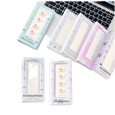 INS Creative Mini Four Grids PVC Cover Photo Card Storage Book Fashionable Photo Album with UV Printing 8cm*10.5cm