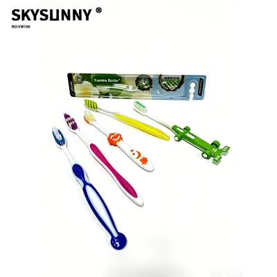 SKYSUNNY VW108 Adult & Kids Toothbrush Set Cartoon Children Tooth Brush Soft Bristle Household Oral Care Customizable