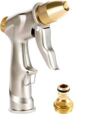 Hot Sale! Electroplated Adjustable Flow Metal Water Gun Head-High-Pressure, Durable for Garden & Car Wash