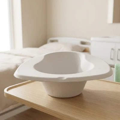 Disposable Molded Pulp Bedpan Made From Recycled Paper Eco-Friendly for Hospitals & Nursing Homes
