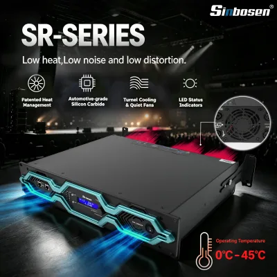 SR4-3200 DSP SIC Automotive-grade Silicon Carbide High Efficient Stable 2ohms Load Power Amplifier ALLDSP Software From Germany