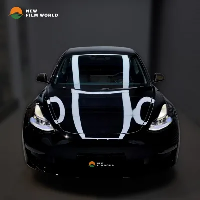 PET Gloss Black Car Wrap Film Car Wrapping Film Vinyl Stickers High Glossy Car Wrap Vinyl Film
