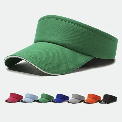 Wholesale Custom Logo Cotton Sun Visor Hat Unisex Sports Golf Tennis Cap Multiple Colors