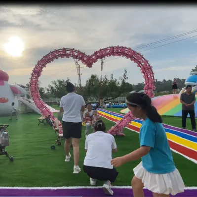 China Factory Outdoor Decorative Arch Amusement Park Attractions Luminous Swing for Attract Traffic