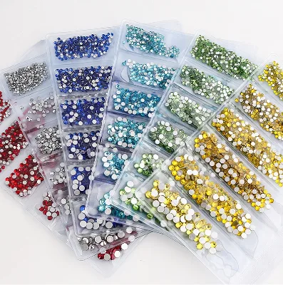 YantuoMulti-size Glass Nail Rhinestones for Nails Art Decorations Crystals Charms Partition Mixed Size Rhinestone Set