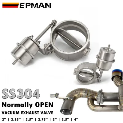 EPMAN SS304 Normally Open Vacuum Exhaust Cutout Valve 2" 2.5" 3" 3.5" 4" Universal Car Exhaust Control Bypass Valve
