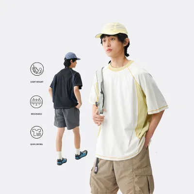 100% Polyester Canvas Anti-UV Moisture-Wicking Breathable Quick-Dry Lightweight Regular Sleeves Loose Fit Unisex Outdoor T-Shirt