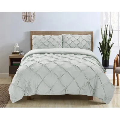 3 Piece Pinch Pleat Duvet Cover Set