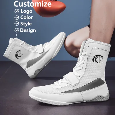 Day-Key Supplier Customize Most Popular Breathable Wear-Resistant Anti-Slip Lace-Up All Weather Grip Shock Boxing Shoes