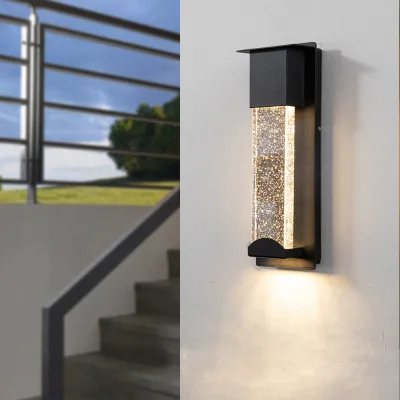 Outdoor Waterproof Wall Light Modern Simple Balcony Corridor Aplique Exterior Induction Glass Wall Light