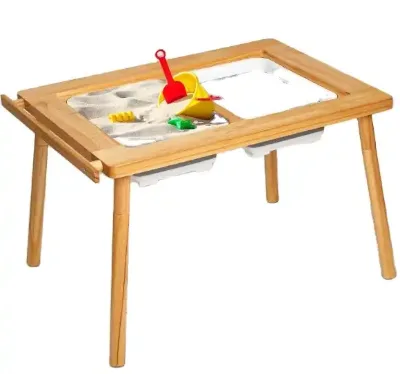 Indoor and Outdoor Toddler Sensory Table,Adjustable Height With Lid,Children's Table 2 Storage Compartments
