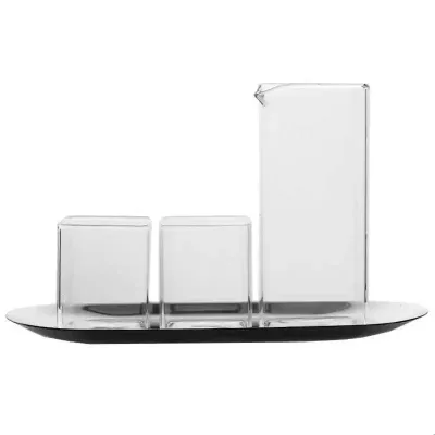 Square One Pot and Two Cups of Milk Breakfast High Temperature Resistant Glass Coffee Milk Dispenser Cup Drinkware