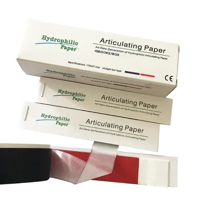 Denxy Dental New Material Thickening Red/Blue Straight Type Dental Articulating Paper Hydrophilic Paper for Film Bite