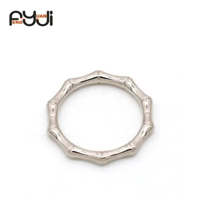 Fashionable Reusable Metal Bamboo Ring Strap for Handbags Round Button Buckle Circle Trim for Garments and Accessories