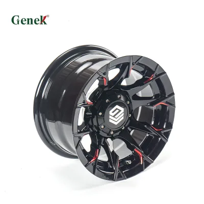 Factory Outlet Tubeless Radial Golf Cart Wheel 4 Holes New Black Sport Deep Dish Off-Road Aluminum Alloy Wheels