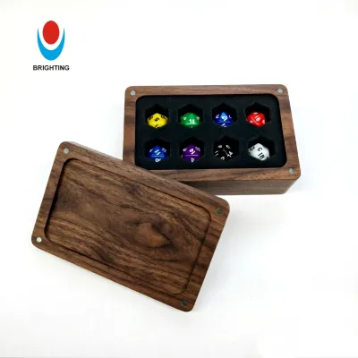 Custom RPG Dice Holder Wooden Dice Set&Box Storage Case Personalized Laser Engraved DND Accessories Tray Tabletop Gaming
