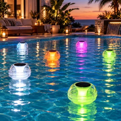 Waterproof Rgb Light Sensor Night Lights Solar Lights Outdoor Pool Lights Submersible Underwater Led Swimming Pool Lights Decor