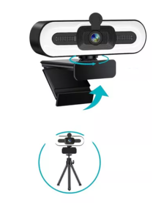 1080P Webcam HD Webcam with Fill Light Rotatable Laptop Web Camera PC Computer Camera With Microphone for Youtube Video