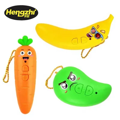 New Style Plastic Simulation Vegetables Fruits Fun Recording Student Classroom Notes Stress Relief Hanging Chain Keychain