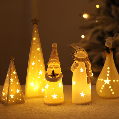 2023 Christmas Lights Decorations Christmas Table Decoration Mini Ceramic Christmas Lights