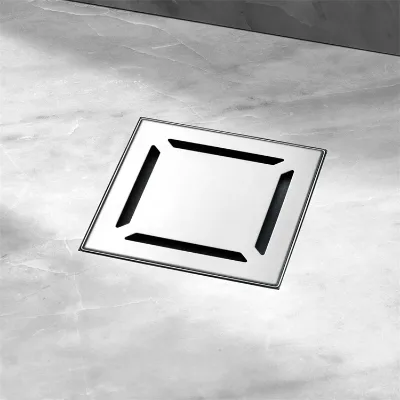 Square Recessed Stainless Steel Floor Drain Hidden Frame Anti Odor Anti-Clog Shower Drain for Bathroom