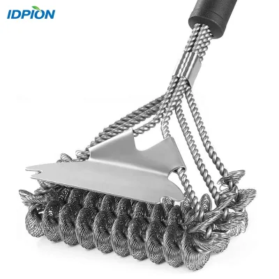 High Quality BBQ Brush Cleaner Grill Cleaning Brush and Scraper Stainless Steel BBQ Brush