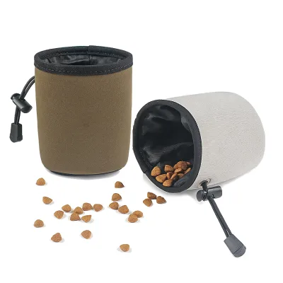 Customizable Color Neoprene Pet Dog Food Bag Portable Outdoor Training Snack Waist-Span Solid Color with LOGO for Cats