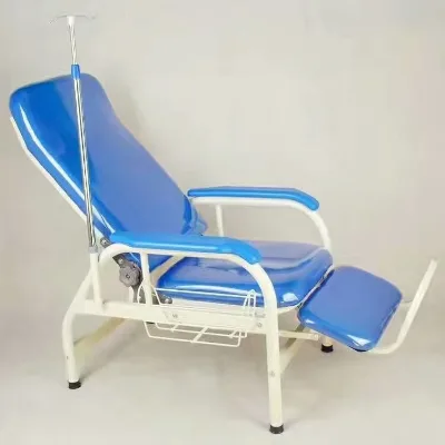 Wholesale Medical Adjustable Reclining Infusion Chair Steel Frame Transfusion Chair with IV Pole and Footrest