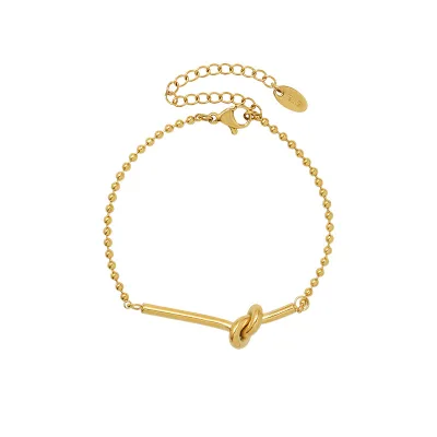Mini Personality Gold & Silver Plated Lucky Heart Knot Bracelet for Gifts and Parties