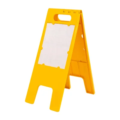 A4 Paper Insert Replaceable Plastic Sidewalk Warning Sign Foldable A-frame Display Board for Office & Business Advertising